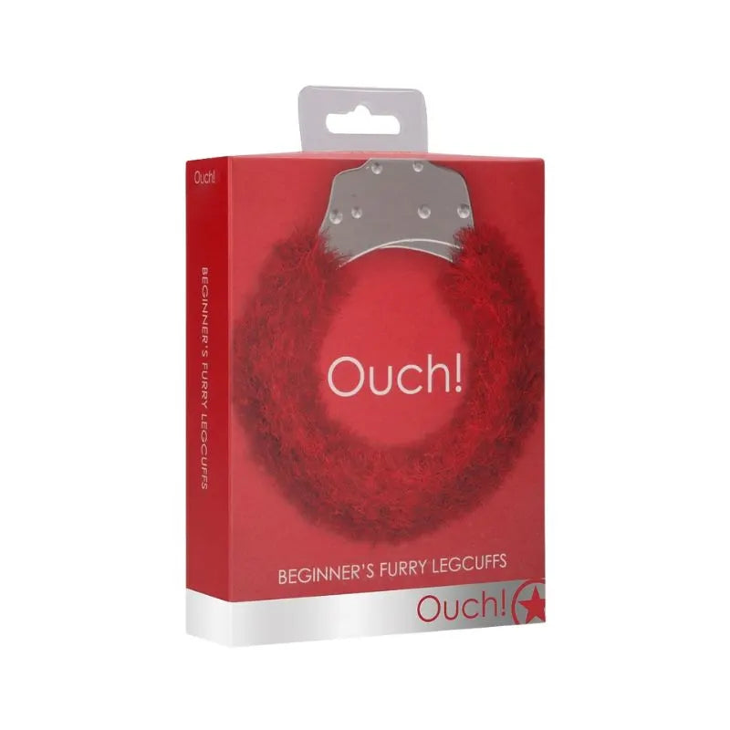 Esposas de placer furry para piernas roja de Ouch - esposas metal - bondage - kynk - Sexshop Dominame.cl - OU007RED
