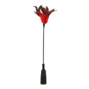 fusta doble - fusta con pluma - fusta de cuerina - plumas rojas - masoquismo - bdsm - golpe suave -  inicio de sumision - principiante bdsm - SportSheets - dominame - sexshop dominame 