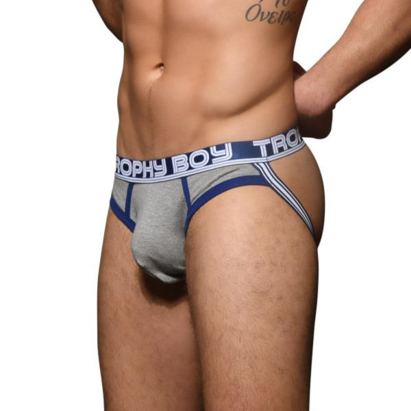 For Hung Guys Brief Jockstrap Grey TROPHY BOY® de Andrew Christian en Dominame.cl