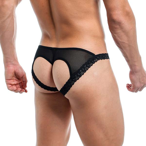 G-String Mallas - Negro - encaje - lenceria masculina - ropa interior encaje hombre