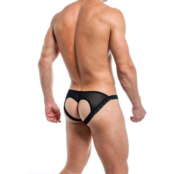 G-String Mallas - Negro - encaje - lenceria masculina - ropa interior encaje hombre
