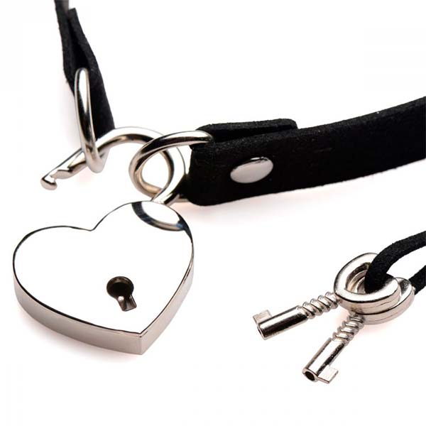 Gargantilla Lock-It Heart - Collar Bondage - Collar Kink - Envios discretos