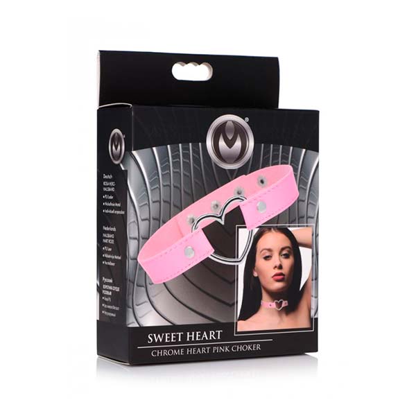 Gargantilla Sweet Heart Chrome Heart Rosa - Collar Bondage - Collar Kink - Envios discretos