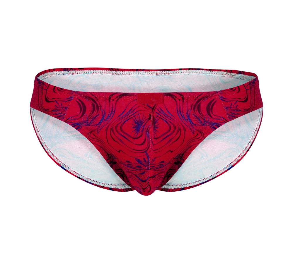 lenceria masculina - prenda estampada - lenceria roja - bikini - slip - brief - calzoncillo - corte anatomico - prenda erotica - lenceria erotica - copa levantadora de bulto - clever - dominame - sexshop dominame 