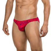 lenceria masculina - prenda estampada - lenceria roja - bikini - slip - brief - calzoncillo - corte anatomico - prenda erotica - lenceria erotica - copa levantadora de bulto - clever - dominame - sexshop dominame 