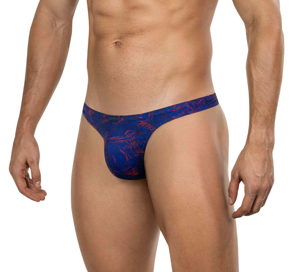 tanga intima - lenceria masculina - colale masculino - prenda metida en gluteo - prenda sexy - lenceria erotica - estampado azul prenda estampada - look sexy - tanga masculina - lenceria azul - clever - dominame - sexshop dominame 