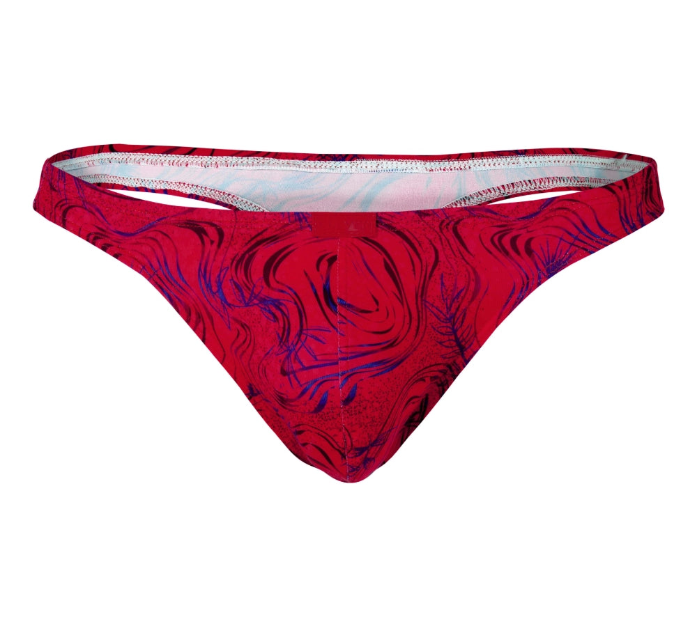 tanga intima - lenceria masculina - colale masculino - prenda metida en gluteo - prenda sexy - lenceria erotica - estampado rojo prenda estampada - look sexy - tanga masculina - lenceria roja - clever - dominame - sexshop dominame 