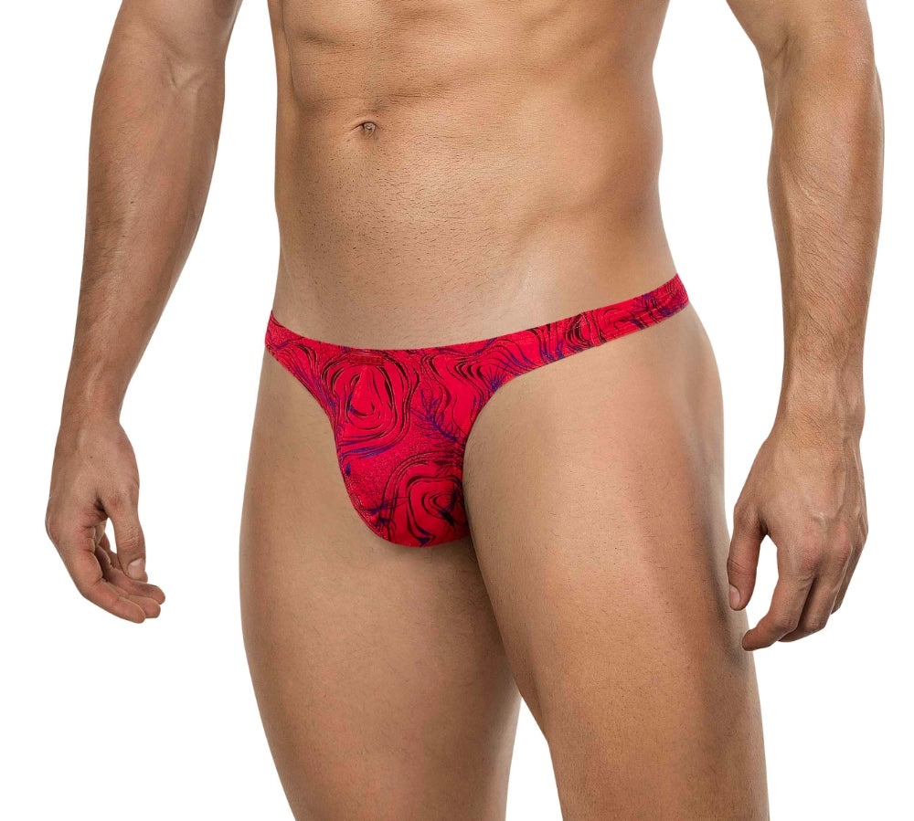 tanga intima - lenceria masculina - colale masculino - prenda metida en gluteo - prenda sexy - lenceria erotica - estampado rojo prenda estampada - look sexy - tanga masculina - lenceria roja - clever - dominame - sexshop dominame 