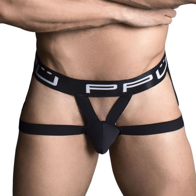 Jockstrap Black - PPU - jock - suspensorios - lenceria pequeña hombre - ropa interior sensual masculina