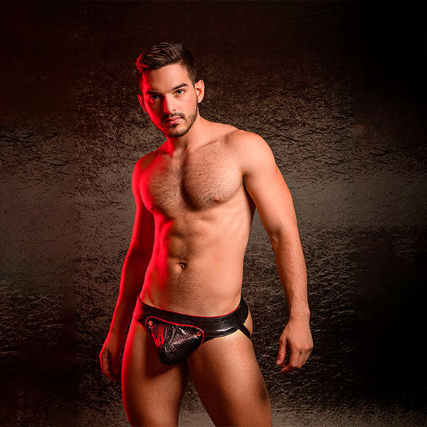 Jockstrap Cuero Perverso - suspensorio masculino- ropa interior de cuero - ropa erotica de hombre