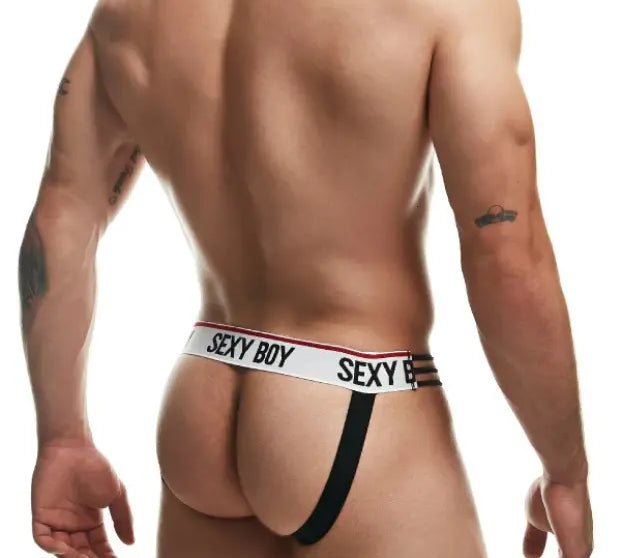Jockstrap Lines - Negro - suspensorio masculino de cintas - lenceria sensual erotica hombre - ropa interior masculina