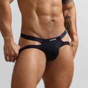 Jockstrap luxus Negro -  jock - suspensorio - jockstrap sexy - ropa interior masculina erotica - comprar jockstrap Chile - jockstrap para hombres - ropa intima seductora - Sex shop Dominame.cl