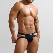 Jockstrap luxus Negro -  jock - suspensorio - jockstrap sexy - ropa interior masculina erotica - comprar jockstrap Chile - jockstrap para hombres - ropa intima seductora - Sex shop Dominame.cl