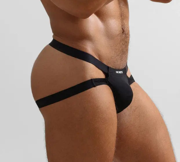 Jockstrap luxus Negro -  jock - suspensorio - jockstrap sexy - ropa interior masculina erotica - comprar jockstrap Chile - jockstrap para hombres - ropa intima seductora - Sex shop Dominame.cl