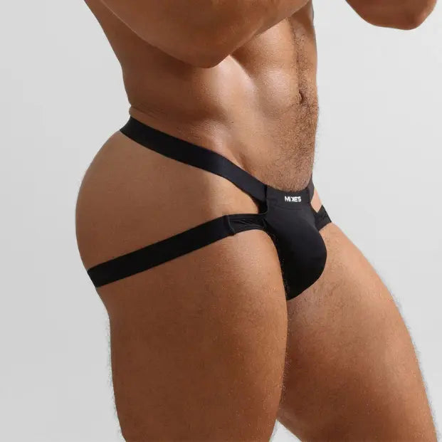 Jockstrap luxus Negro -  jock - suspensorio - jockstrap sexy - ropa interior masculina erotica - comprar jockstrap Chile - jockstrap para hombres - ropa intima seductora - Sex shop Dominame.cl