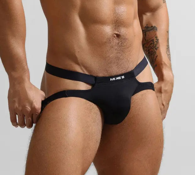 Jockstrap luxus Negro -  jock - suspensorio - jockstrap sexy - ropa interior masculina erotica - comprar jockstrap Chile - jockstrap para hombres - ropa intima seductora - Sex shop Dominame.cl