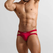 Jockstrap luxus Rojo -  jock - suspensorio - jockstrap sexy - ropa interior masculina erotica - comprar jockstrap Chile - jockstrap para hombres - ropa intima seductora - Sex shop Dominame.cl