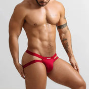 Jockstrap luxus Rojo -  jock - suspensorio - jockstrap sexy - ropa interior masculina erotica - comprar jockstrap Chile - jockstrap para hombres - ropa intima seductora - Sex shop Dominame.cl