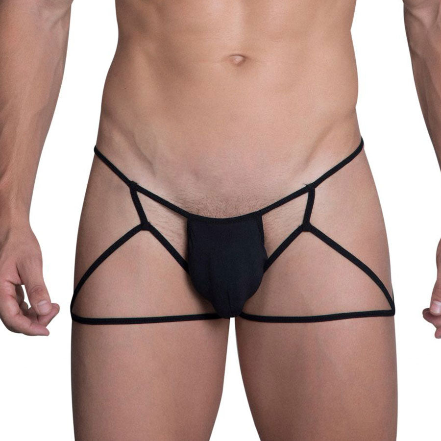 Jockstrap thong black - tanga de hombre  - sopa sexy hombre - lenceria masculina - lenceria de hilos de hombre - sexshop chile - envios discretos