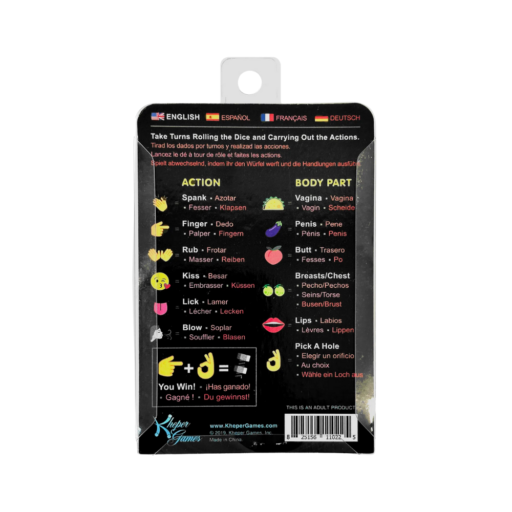 Juego de dados DTF - juego de mesa - juego erotico - dados sexuales - sexo oral - dados - placer en pareja - juego para parejas - actividades sexuales - partes del cuerpo - sexo - sexshop - dominame 