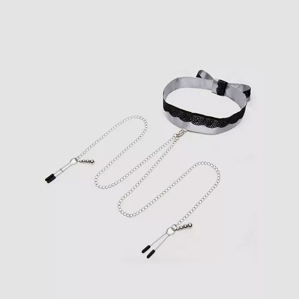 Kit pinzas y collar de saten - 50 sombras de grey - juguetes eroticos - bdsm - bondage - kit de juguetes - juguetes sexuales - sexshop chile