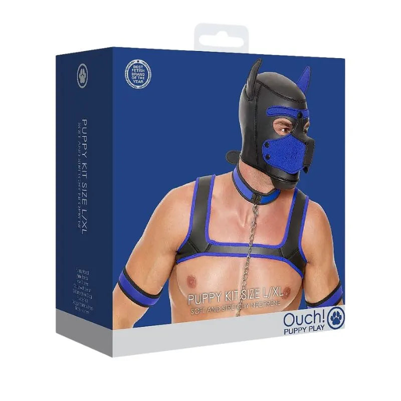 Kit puppy play ouch! - Azul - bdsm - bondage - Sexshop Dominame.cl - OU714BLUL