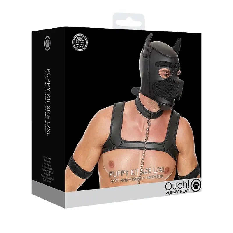 Kit puppy play ouch! - Negro - bdsm - bondage - Sexshop Dominame.cl - OU714BLKL