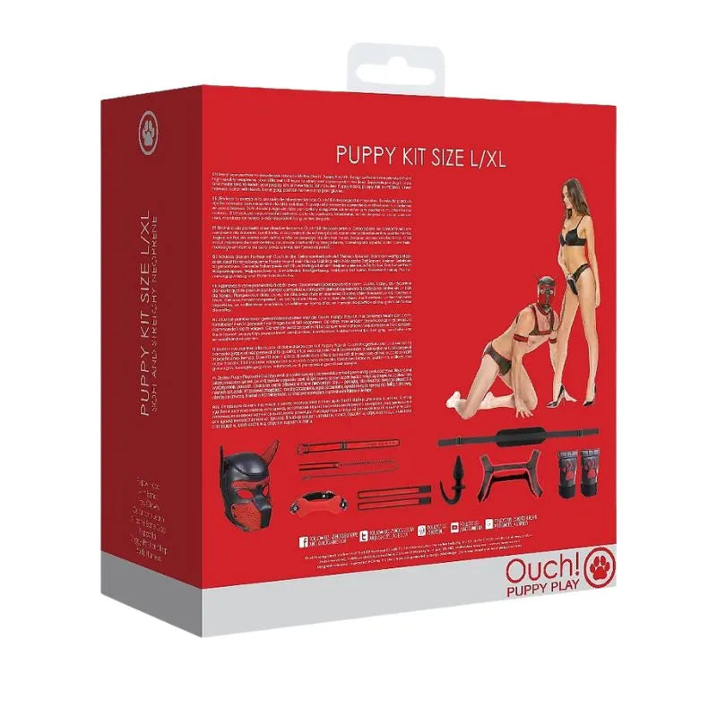 Kit puppy play ouch! - Rojo - bdsm - bondage - Sexshop Dominame.cl - OU714REDL