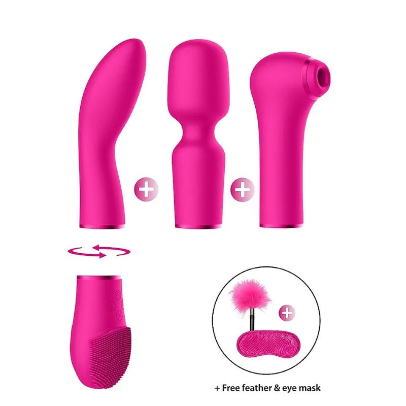 Kit vibrante 5 placeres de Ouch - masajeador - succionador - punto g- Sexshop Dominame.cl - SWI015PNK