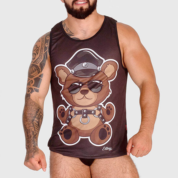 LEATHER TEDDY BLACK TANK - Polera sin mangas - camiseta sin mangas - polera musculosa