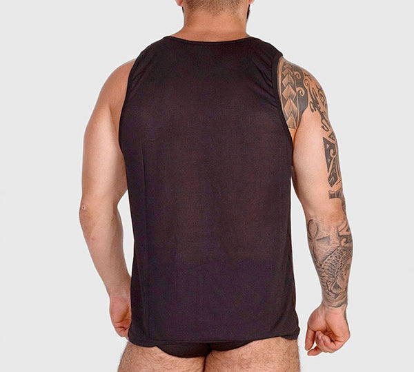 LEATHER TEDDY BLACK TANK - Polera sin mangas - camiseta sin mangas - polera musculosa