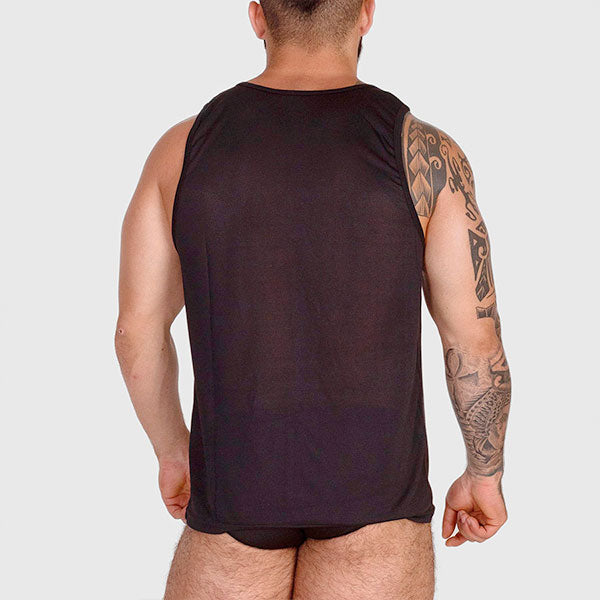 LEATHER TEDDY BLACK TANK - Polera sin mangas - camiseta sin mangas - polera musculosa