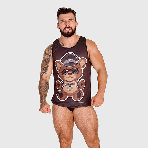 LEATHER TEDDY BLACK TANK - Polera sin mangas - camiseta sin mangas - polera musculosa