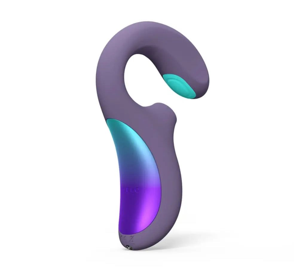 LELO - enigma double sonic - estimulación vaginal - succionador de clitoris - vibrador de punto g - ondas sonicas - estimulacion de punto A -  silicona médica - morado - celeste - juguete de alta gama - sexshop dominame