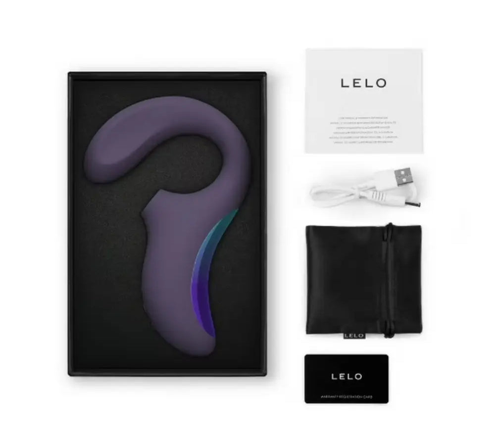 LELO - enigma double sonic - estimulación vaginal - succionador de clitoris - vibrador de punto g - ondas sonicas - estimulacion de punto A -  silicona médica - morado - celeste - juguete de alta gama - sexshop dominame
