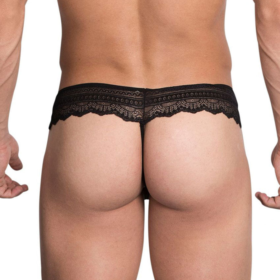 Lace Thongs Black Ropa interior sensual para hombres – Dominame