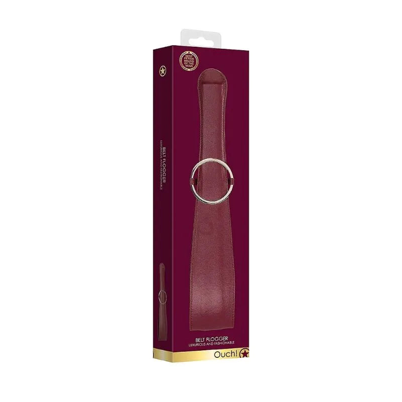 Latigo tipo Cinturon Halo - Burgundy de Ouch! - Belt Flogger - Bondage - Sexshop Dominame.cl - OU591BUR 