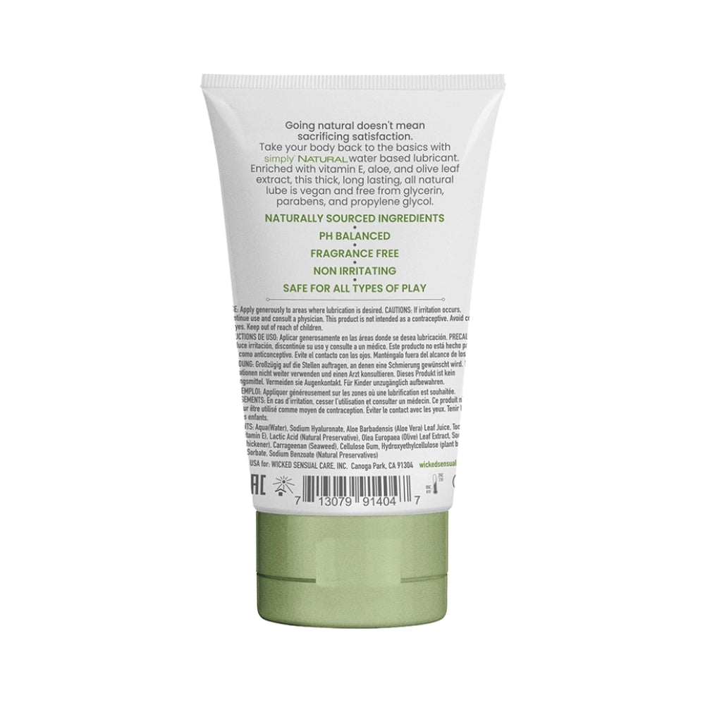 lubricante intimo - lubricante natural - hipoalergénico - extracto de oliva - antibacterial natural - extracto de aloe vera - textura gel - lubricante para pieles sensibles - lubricante hidratante - wicked - wicked sensual care - empaque comodo - discreto - dominame - santiago de chile