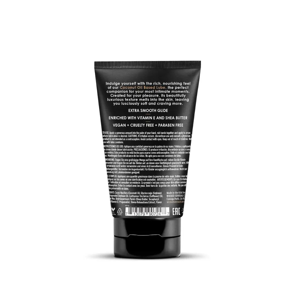 lubricante a base de coco - aceite de coco - lubricante intmido - lubricante anal - lubricante vaginal - placer intimo - textura crema espesa - wicked - marca natural - sexshop dominame - santiago - chile