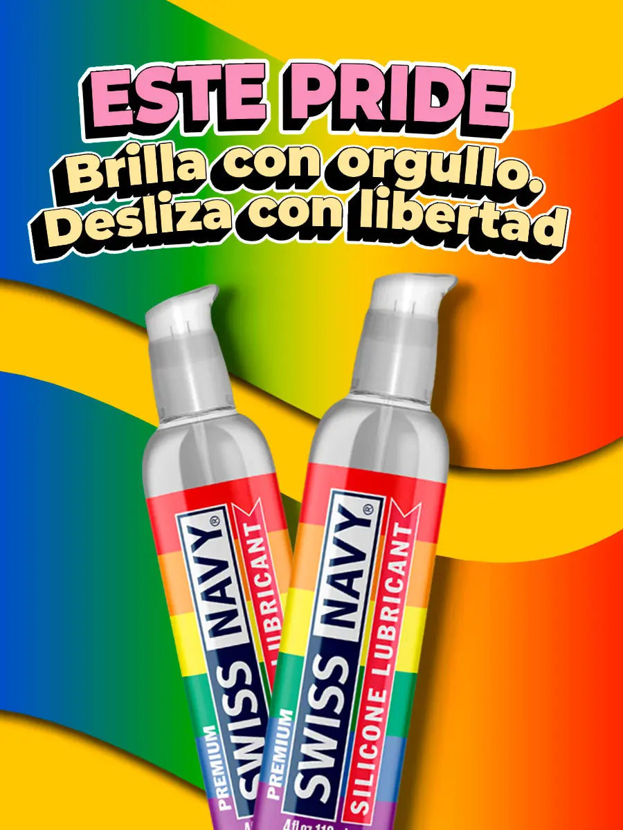 lubricante de silicona - swiss navy - pride - mes pride - orgullo - mes del orgullo - junio - lubricante anal - sedoso - lubricante duradero - edicion pride - producto limimtado - edicion especial - sexshop - sexi shop - dominame - tienda erotica - tienda sexual 