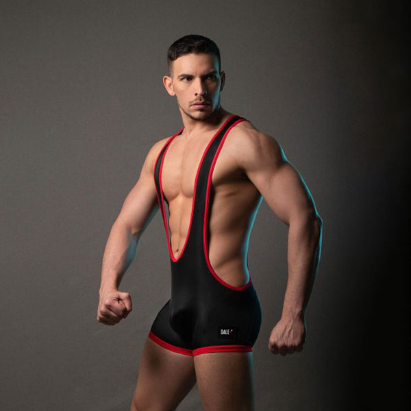  Negro - lenceria masculina - traje de lucha - lucha erotica