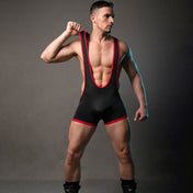 Luchador Fucker On Top Rojo / Negro - lenceria masculina - traje de lucha - lucha erotica