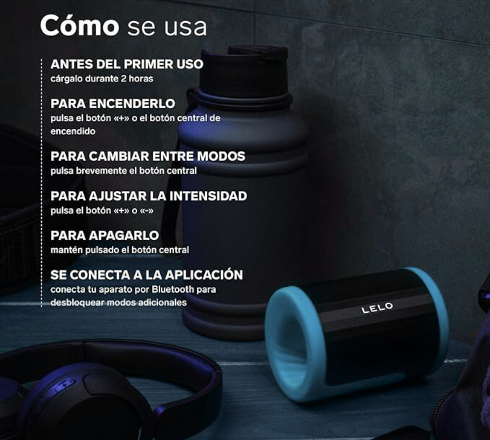 LELO - masturbador - vibracion sonica - entrenamiento - eyaculacion precoz - estamina - azul -  alta gama - sexshop dominame