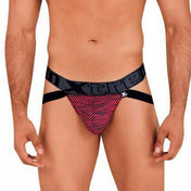 Microfiber Mesh Jockstrap Red - suspensorio hombre - lenceria masculina - ropa interior hombre