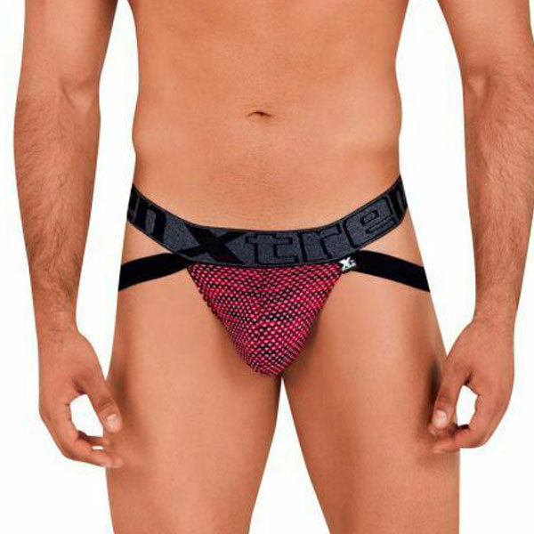 Microfiber Mesh Jockstrap Red - suspensorio hombre - lenceria masculina - ropa interior hombre
