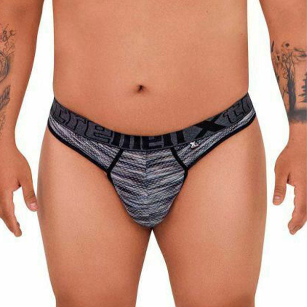 Microfiber Mesh Thongs Black Plus - ropa interior hombre - tanga masculina - lenceria hombre