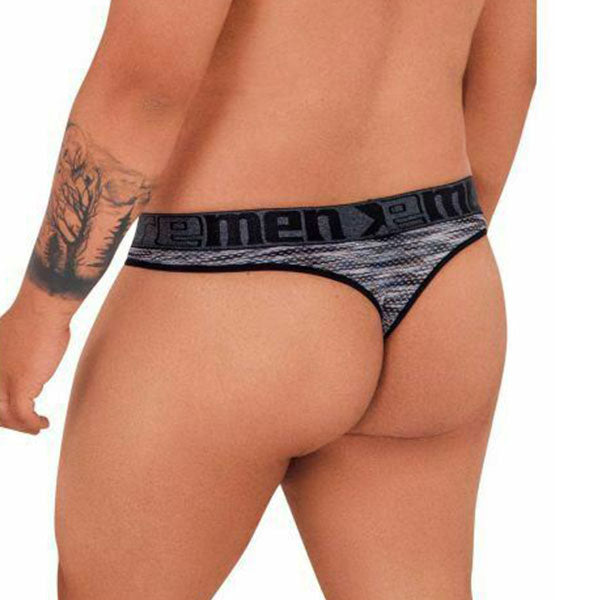 Microfiber Mesh Thongs Black Plus - ropa interior hombre - tanga masculina - lenceria hombre