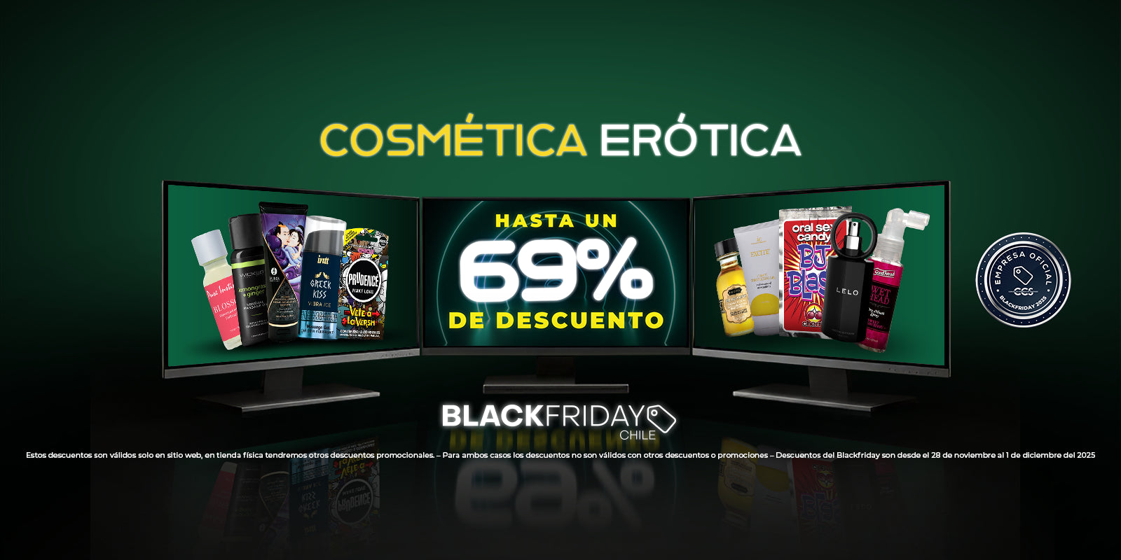 Ofertas Sexshop - Descuentos del BLACKFRIDAY en cosmetica erotica, lubricantes intimos y feromonas