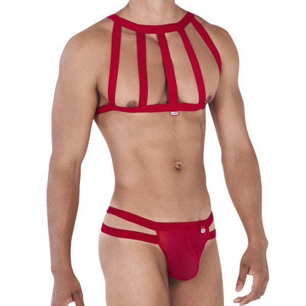 Personality Harness Thongs Red - tanga masculina - tanga y arnes de hombre - arness de pecho hombre - Harness masculino - conjunto lenceria hombre