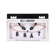 pezoneras BRAT - presión ajustable - cadena metalica - decoración sensual - accesorio erotico - aspecto lujurioso - pezones - bdsm - estimulación - sexshop - dominame - santiago - chile